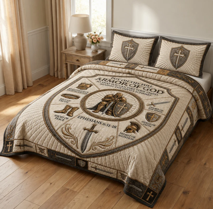 Armor of God 3-Piece Quilted Bedding Set