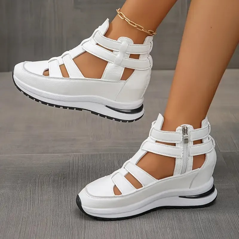 🔥Last Day 75% OFF - Side Zipper Comfortable Lightweight Wedge Sandals