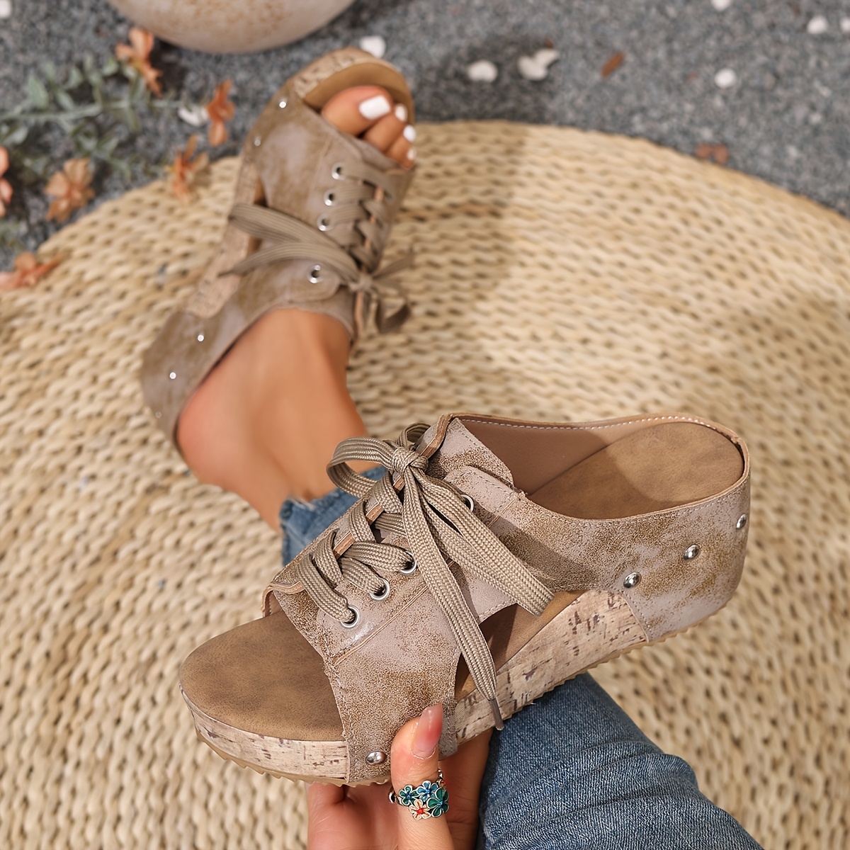 Women’s Retro Wedge Sandals –Comfortable Wedge Summer Slippers