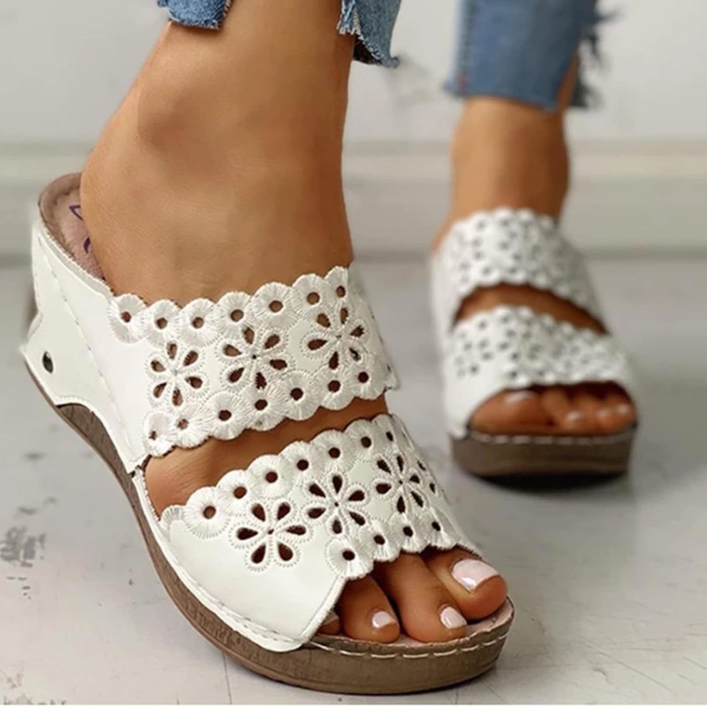 Women's Comfort Wedge Slide Sandals For Summer Walking