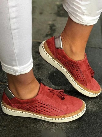 Slide Flat Heel Hollow-Out Round Toe Casual Women Breathable Sneakers