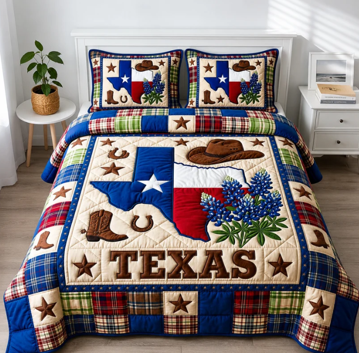 Texas Pride 3-Piece Quilted Bedding Set