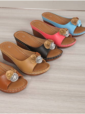 Summer Simple Plain Slide Sandals