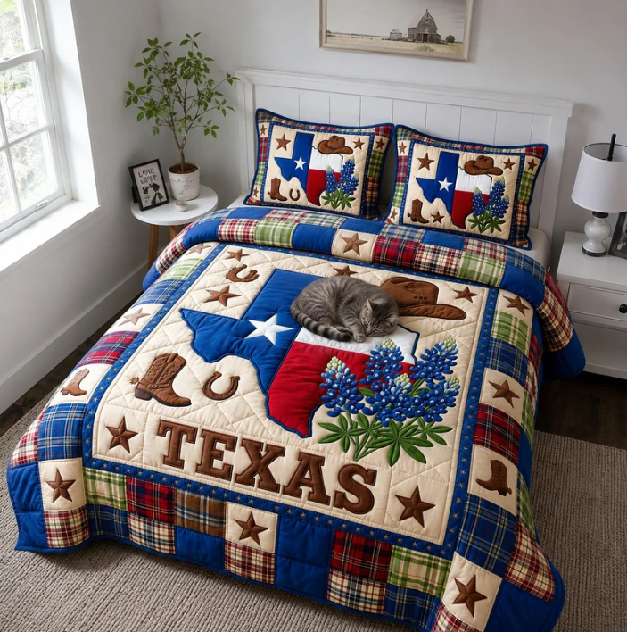 Texas Pride 3-Piece Quilted Bedding Set