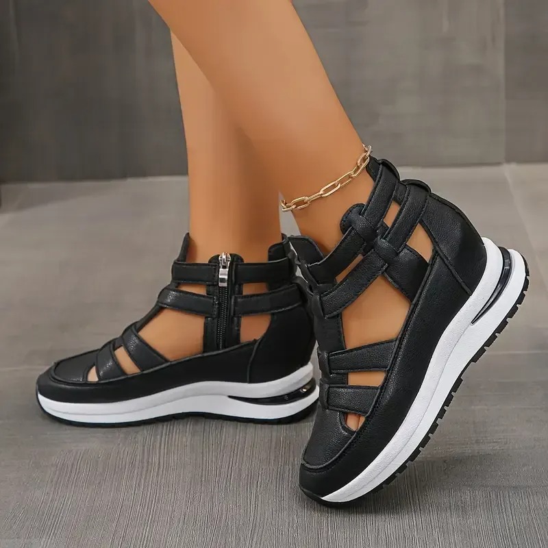 🔥Last Day 75% OFF - Side Zipper Comfortable Lightweight Wedge Sandals