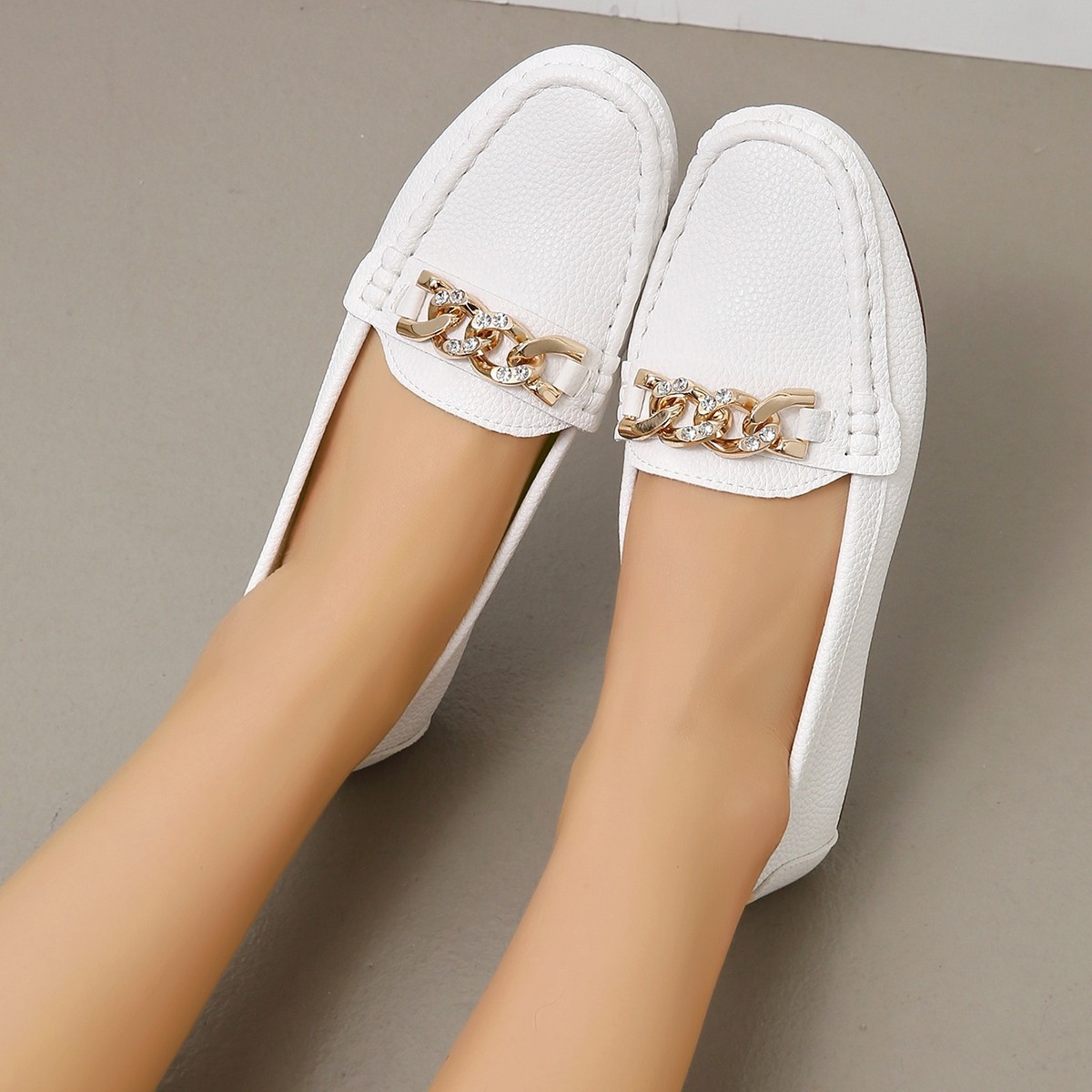 Women's Spring/Autumn Rhinestone Decor Flat Loafers