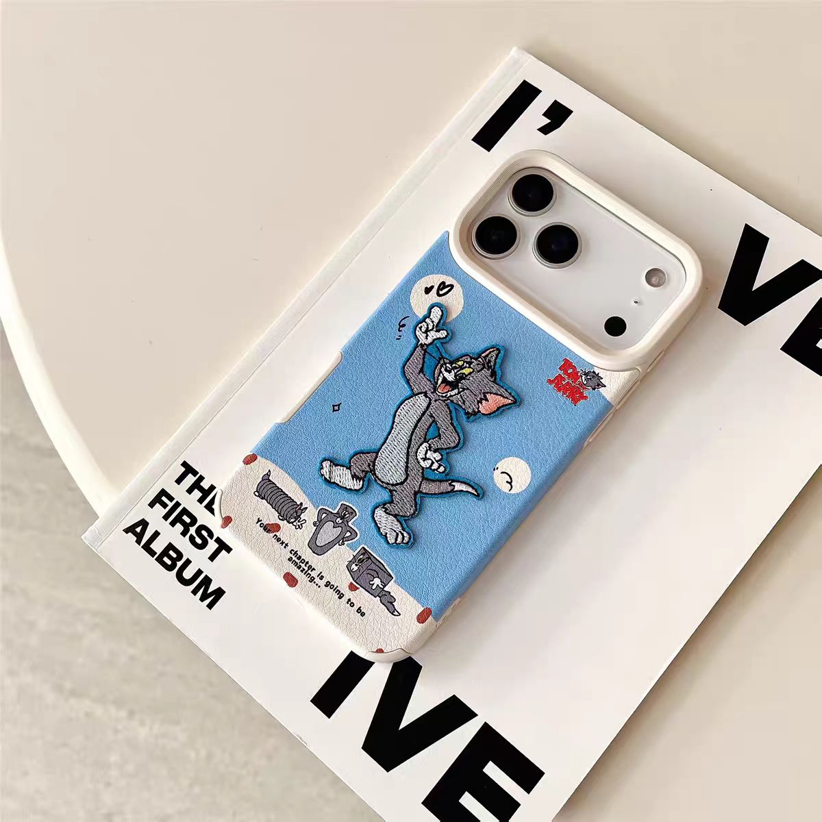 (Embroidery) Cat and Mouse - Couple Phone Case