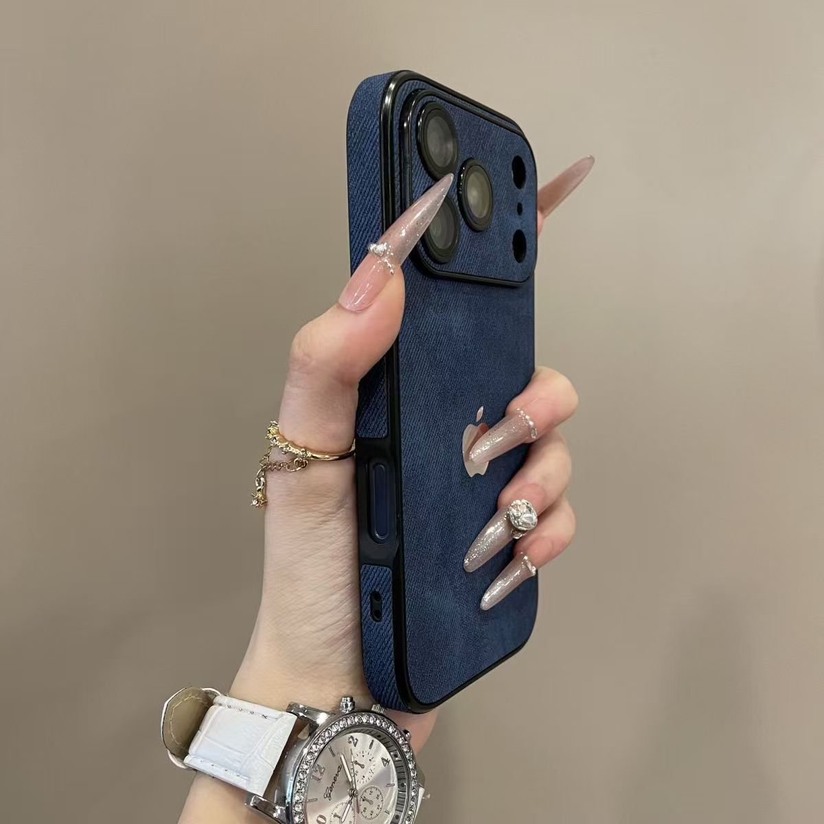 Fashion denim pattern fully wrapped phone case