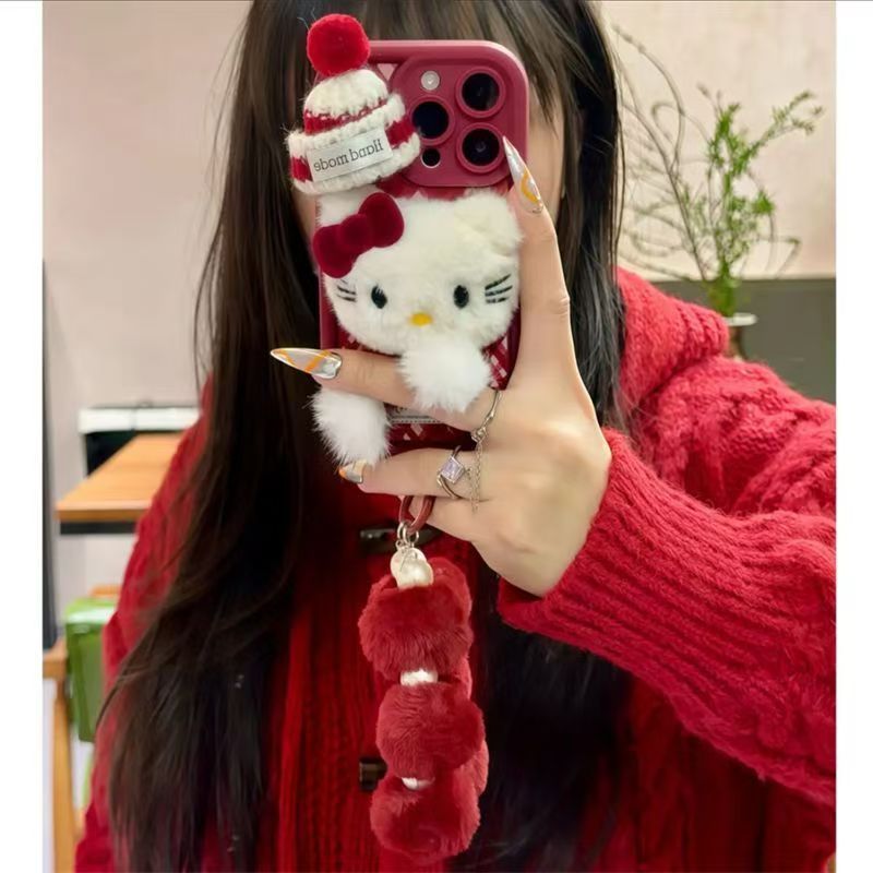 Plush Hello Kitty phone case