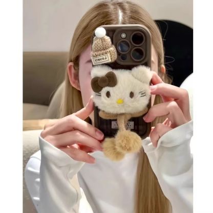 Plush Hello Kitty phone case
