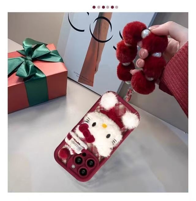 Plush Hello Kitty phone case