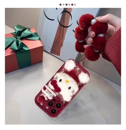 Plush Hello Kitty phone case