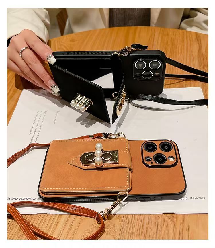 Sheepskin Pearl Card Case Phone Case