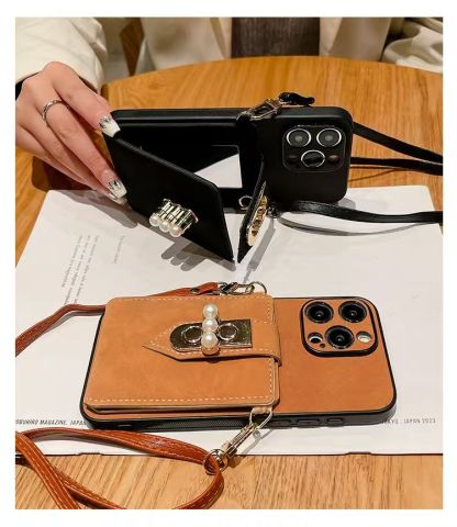 Sheepskin Pearl Card Case Phone Case