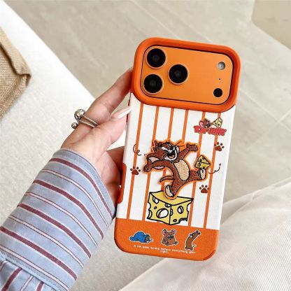 (Embroidery) Cat and Mouse - Couple Phone Case