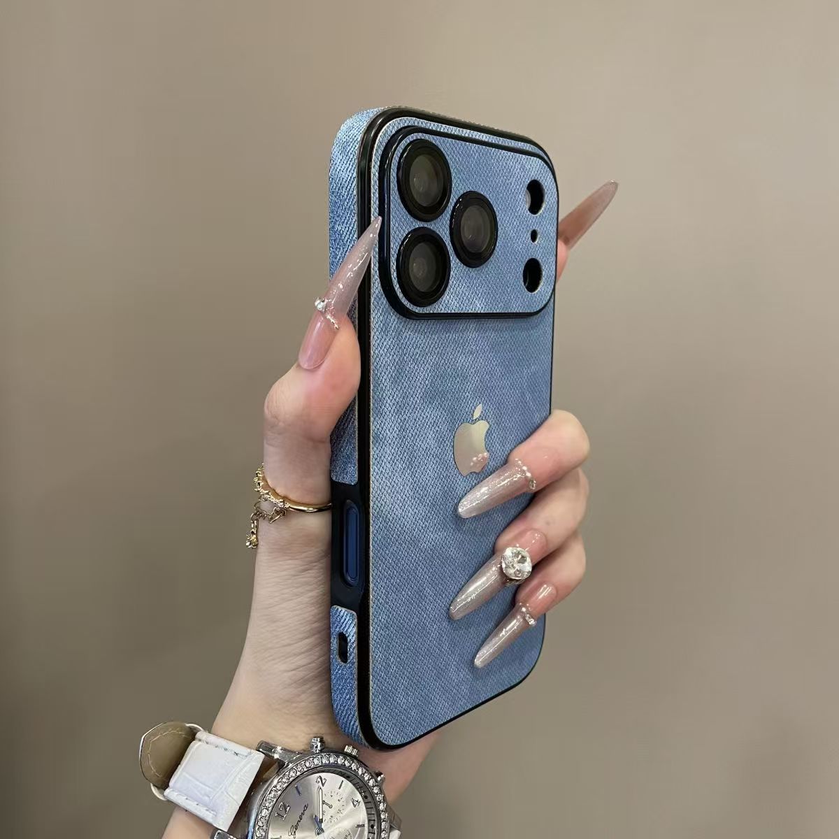 Fashion denim pattern fully wrapped phone case