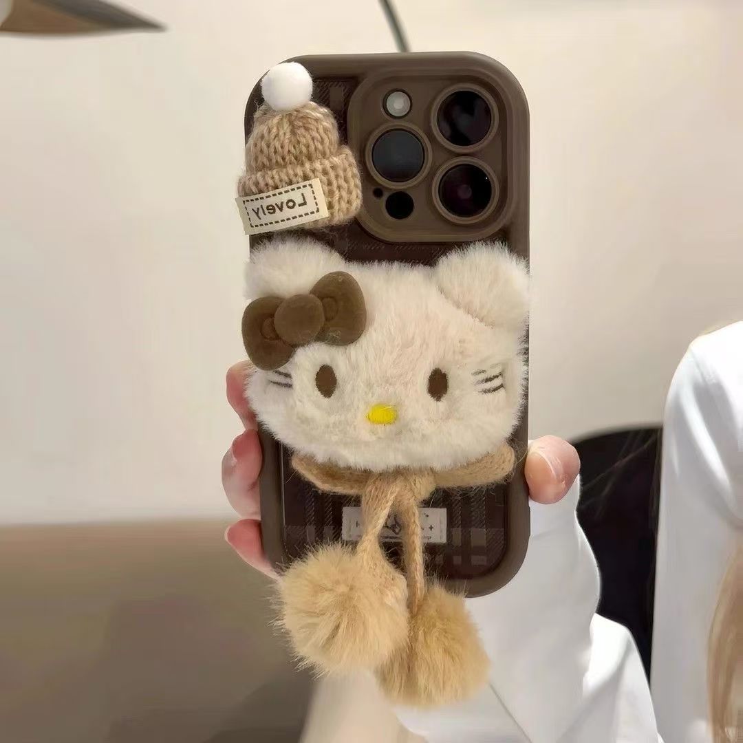 Plush Hello Kitty phone case