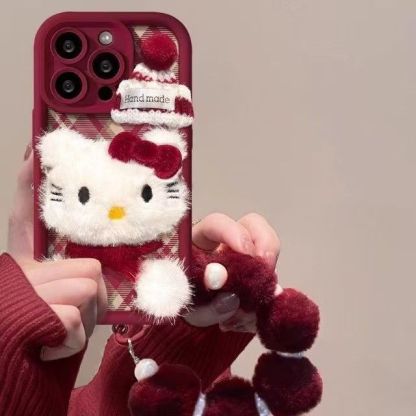 Plush Hello Kitty phone case