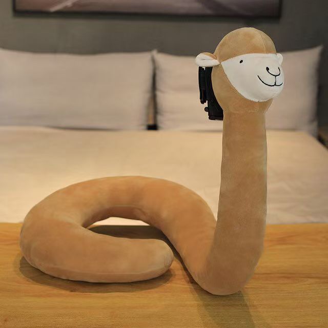 Alpaca U-shaped pillow neck protection, mobile phone stand, lazy bed, drama watching tool, multifunctional neck protection