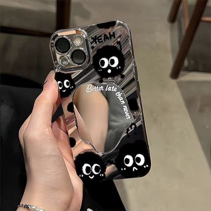 Electroplating Cute Coal Ball Phone Case
