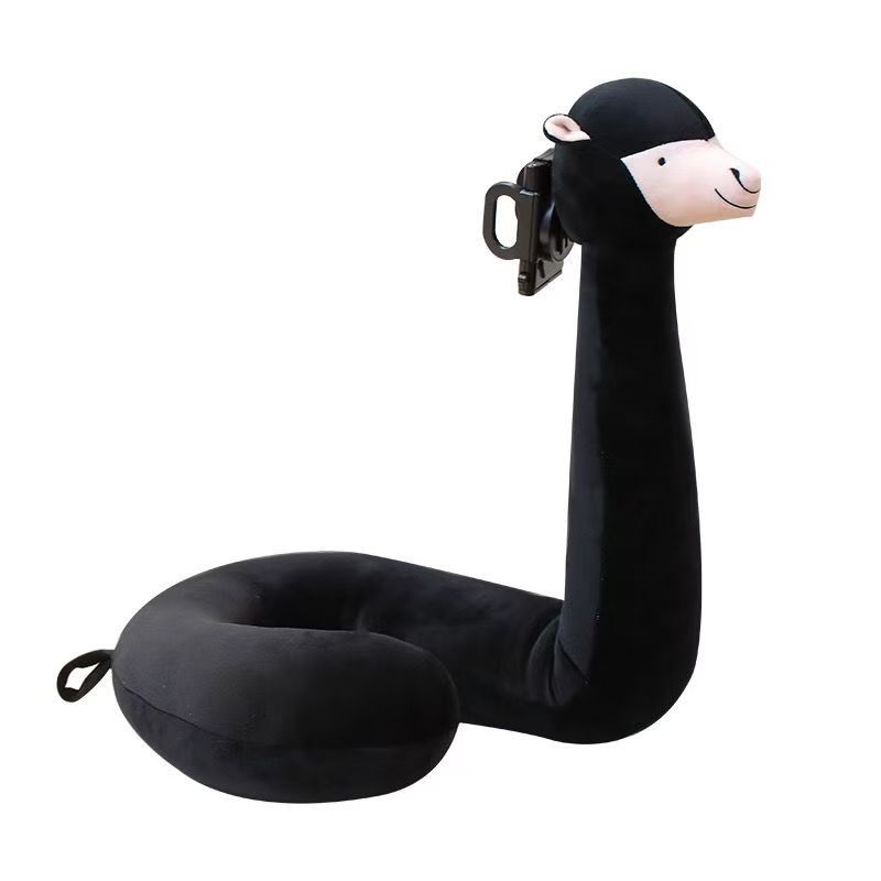 Alpaca U-shaped pillow neck protection, mobile phone stand, lazy bed, drama watching tool, multifunctional neck protection