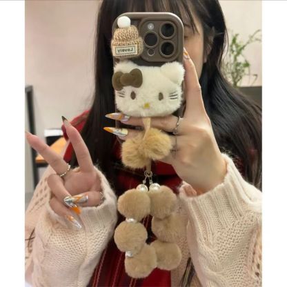 Plush Hello Kitty phone case