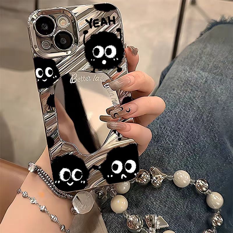 Electroplating Cute Coal Ball Phone Case