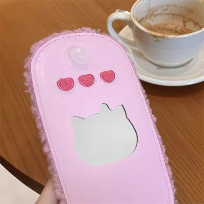 Pink plush Hello Kitty flip phone case