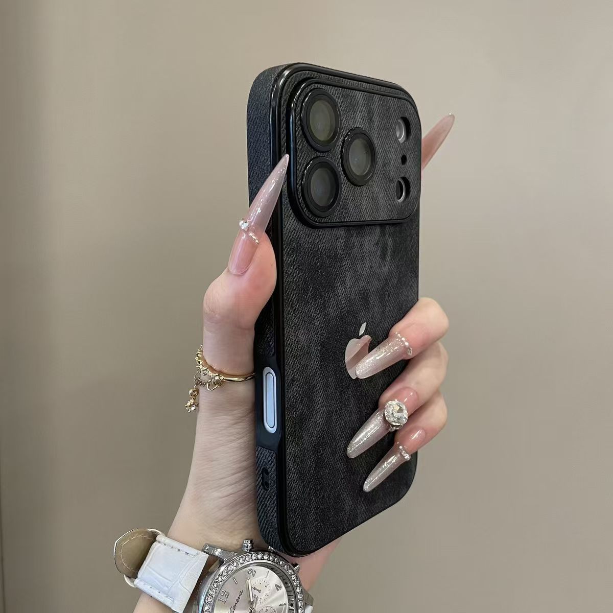 Fashion denim pattern fully wrapped phone case