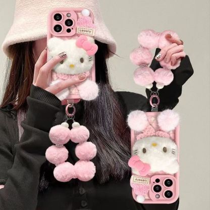 Plush Hello Kitty phone case