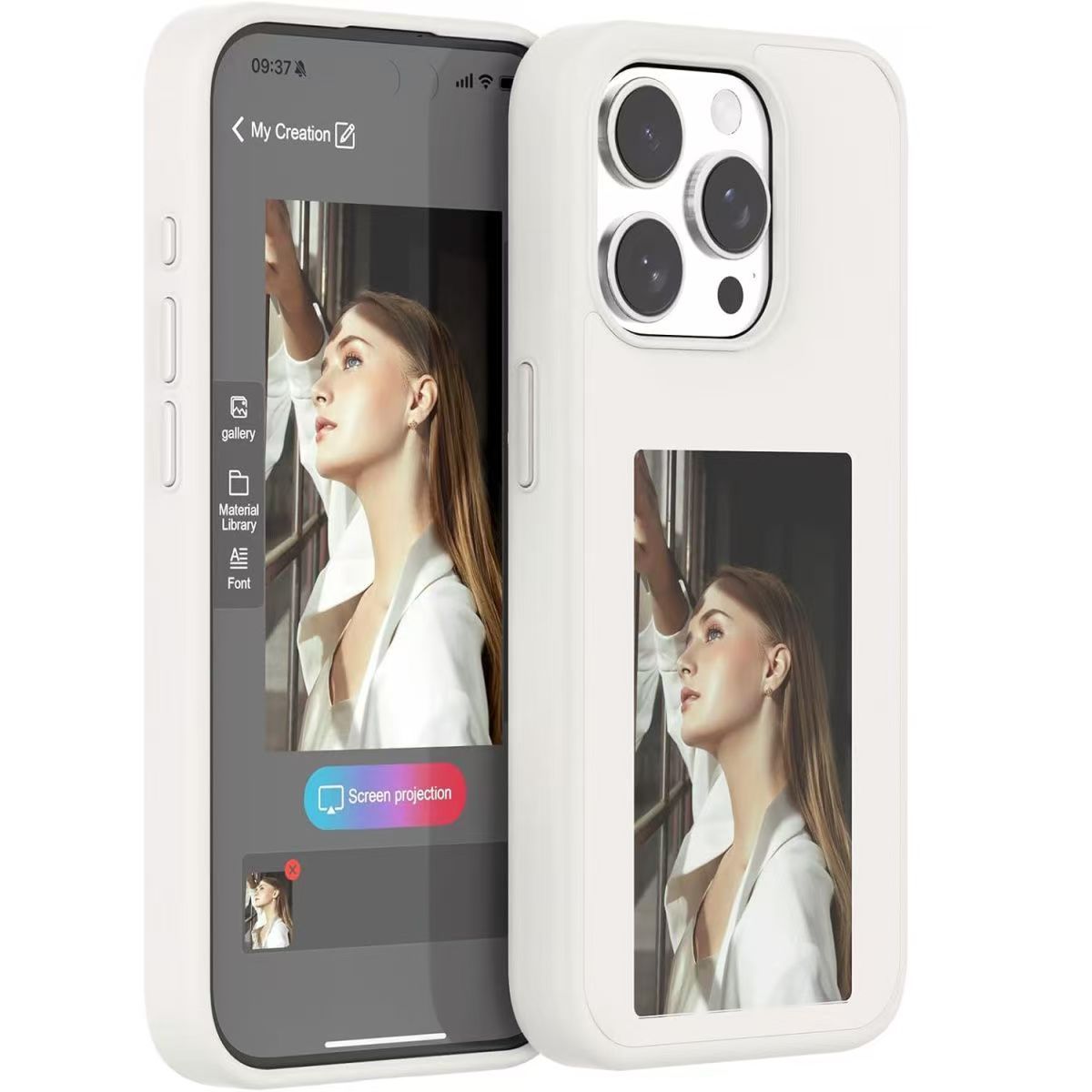 NFC four-color DIY ink screen phone case AI projection screen