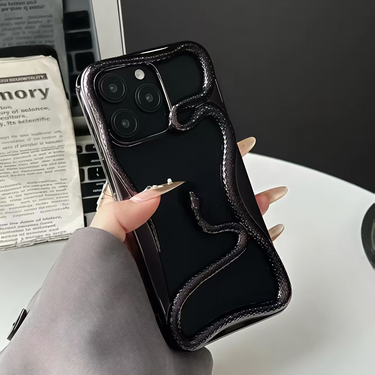 Metal plated hollow snake - phone case