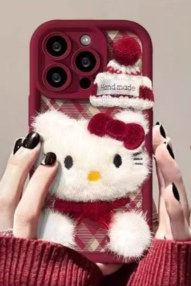 Plush Hello Kitty phone case