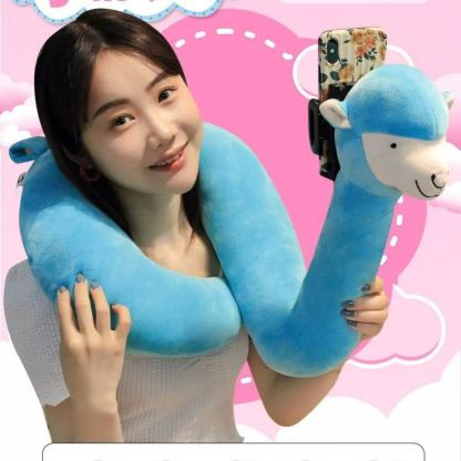 Alpaca U-shaped pillow neck protection, mobile phone stand, lazy bed, drama watching tool, multifunctional neck protection