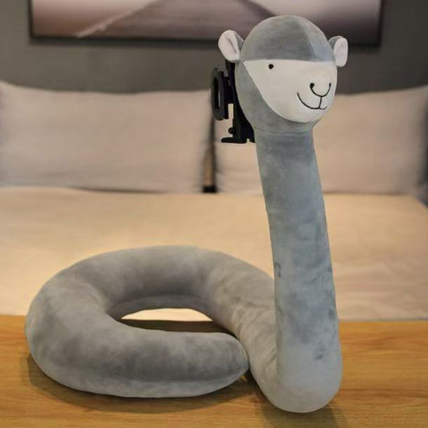 Alpaca U-shaped pillow neck protection, mobile phone stand, lazy bed, drama watching tool, multifunctional neck protection