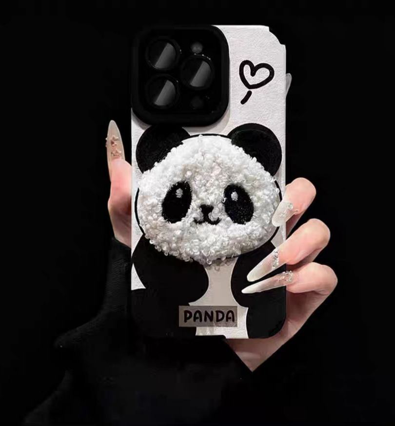 New - Plush 3D Panda Phone Case