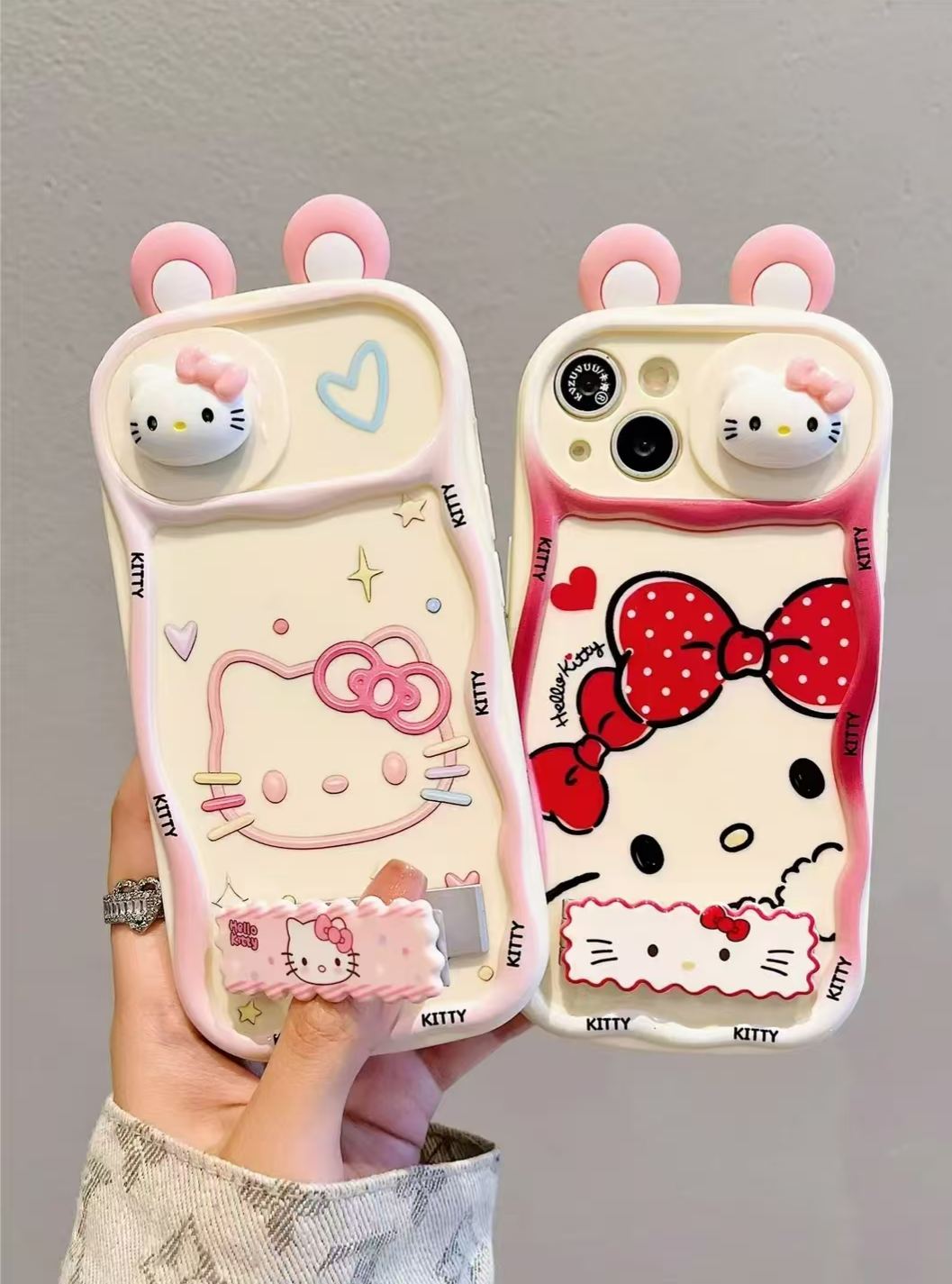 3D Small Ears Hello Kitty - Phone Case