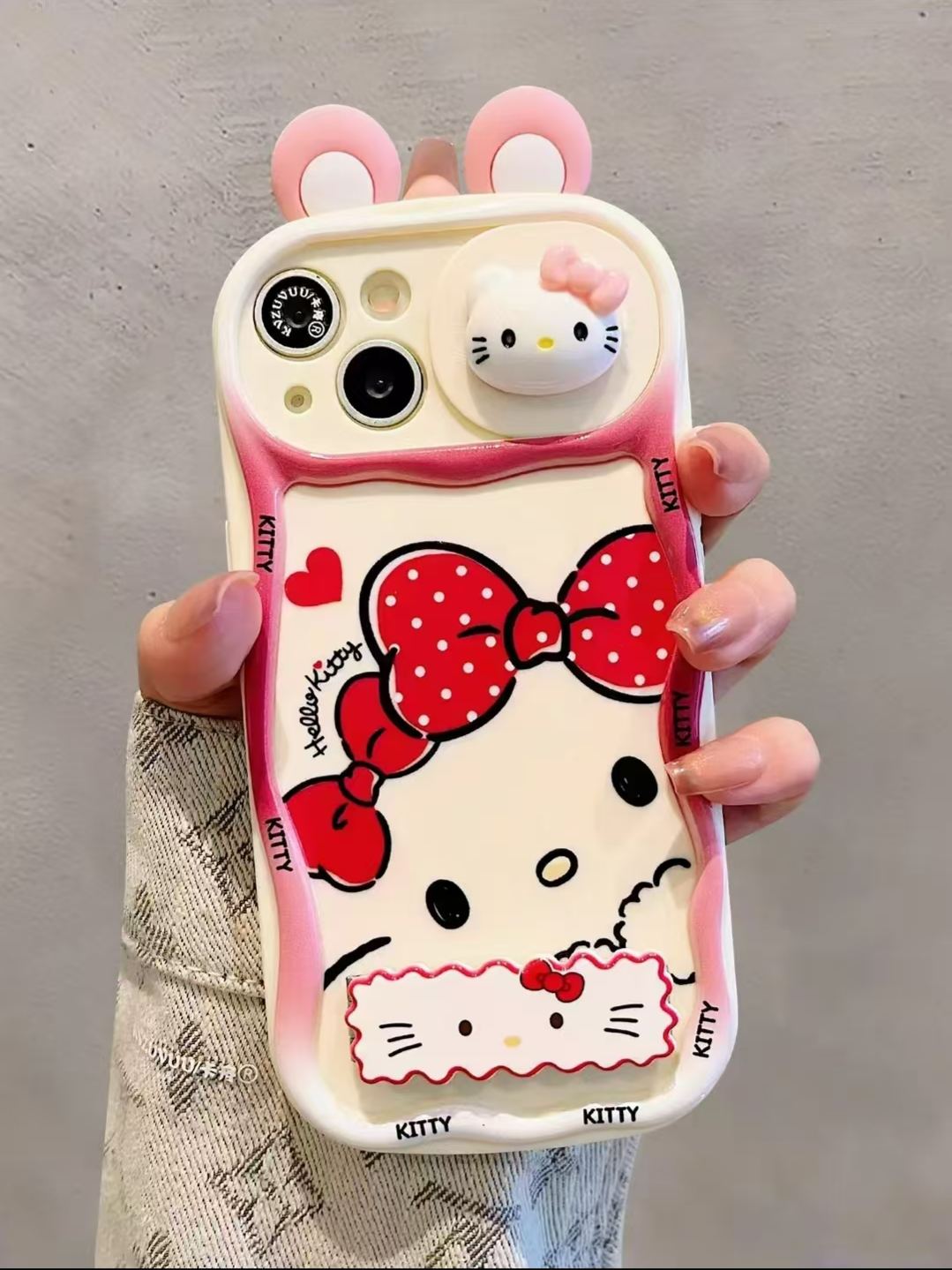 3D Small Ears Hello Kitty - Phone Case