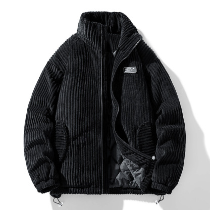 Men's warm corduroy cotton jacket-#2015109