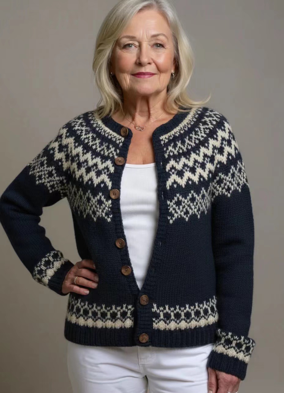 Ethnic style jacquard sweater Cross border ethnic style sweater knitted sweater-#287530