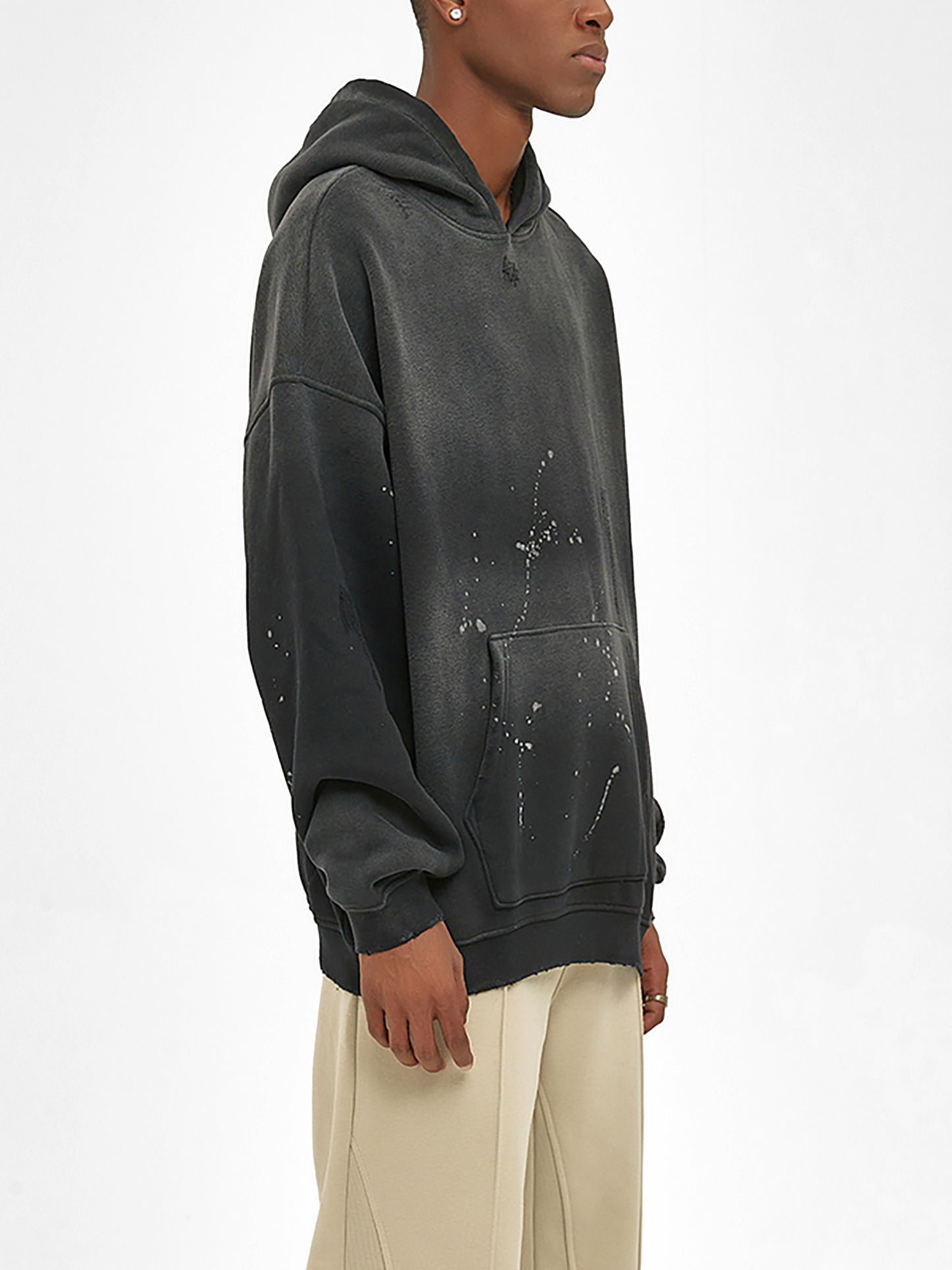 Vintage Washed Frayed Fleece Hoodie-BBKTHESHOP