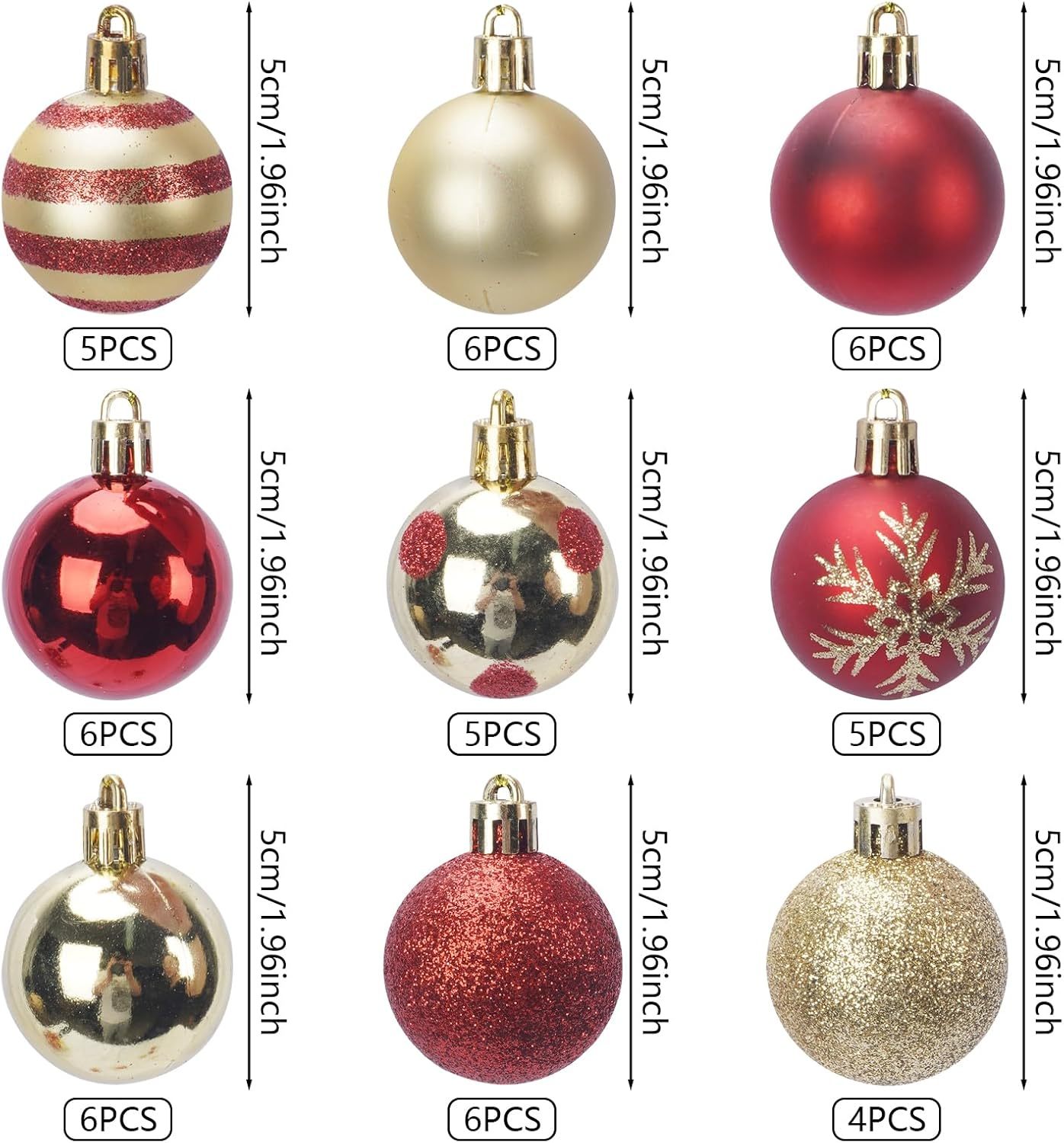 Lot de 50 Boules de Noël