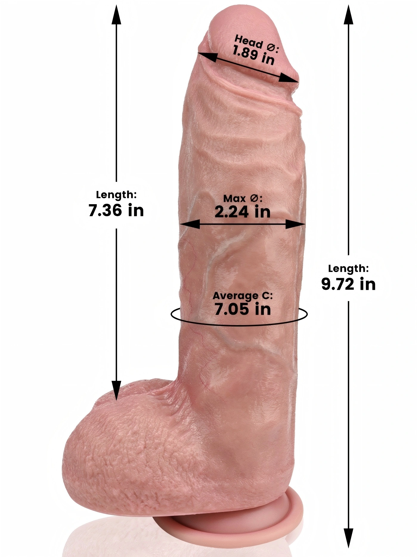 Leo 9.72" x 2.24" Flesh Extra Real Feel Huge And Thick Anal Dildo