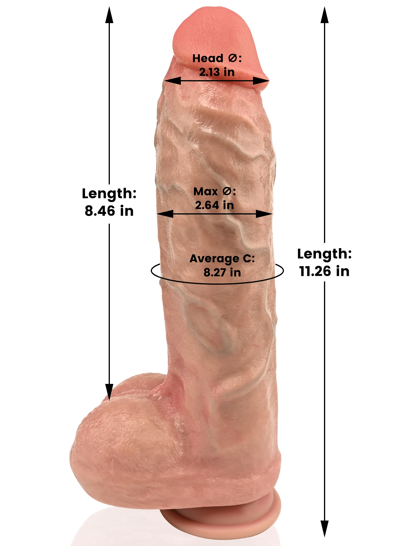 David 11.26" x 2.64" Extra Huge Thick Real Feel Dildo