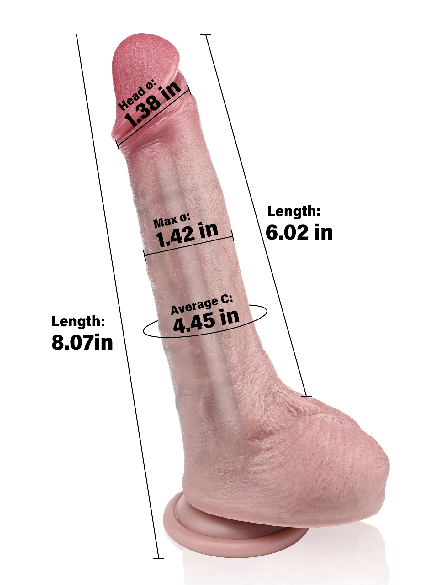 Barry 8.07" x 1.42" Lifelike Bendable Dildo With Metal Keel