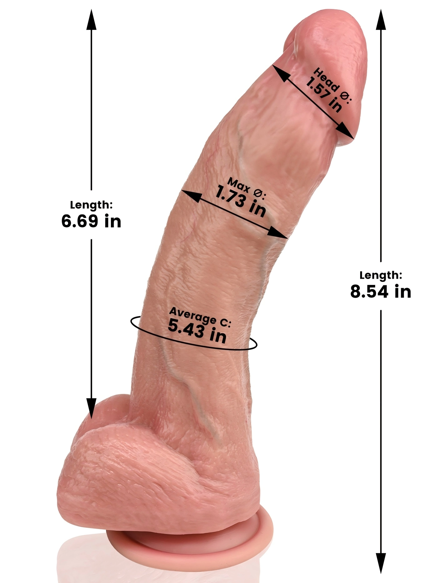 Wade 8.54" x 1.73" Real Feel Soft Dildo with Sexy Glans