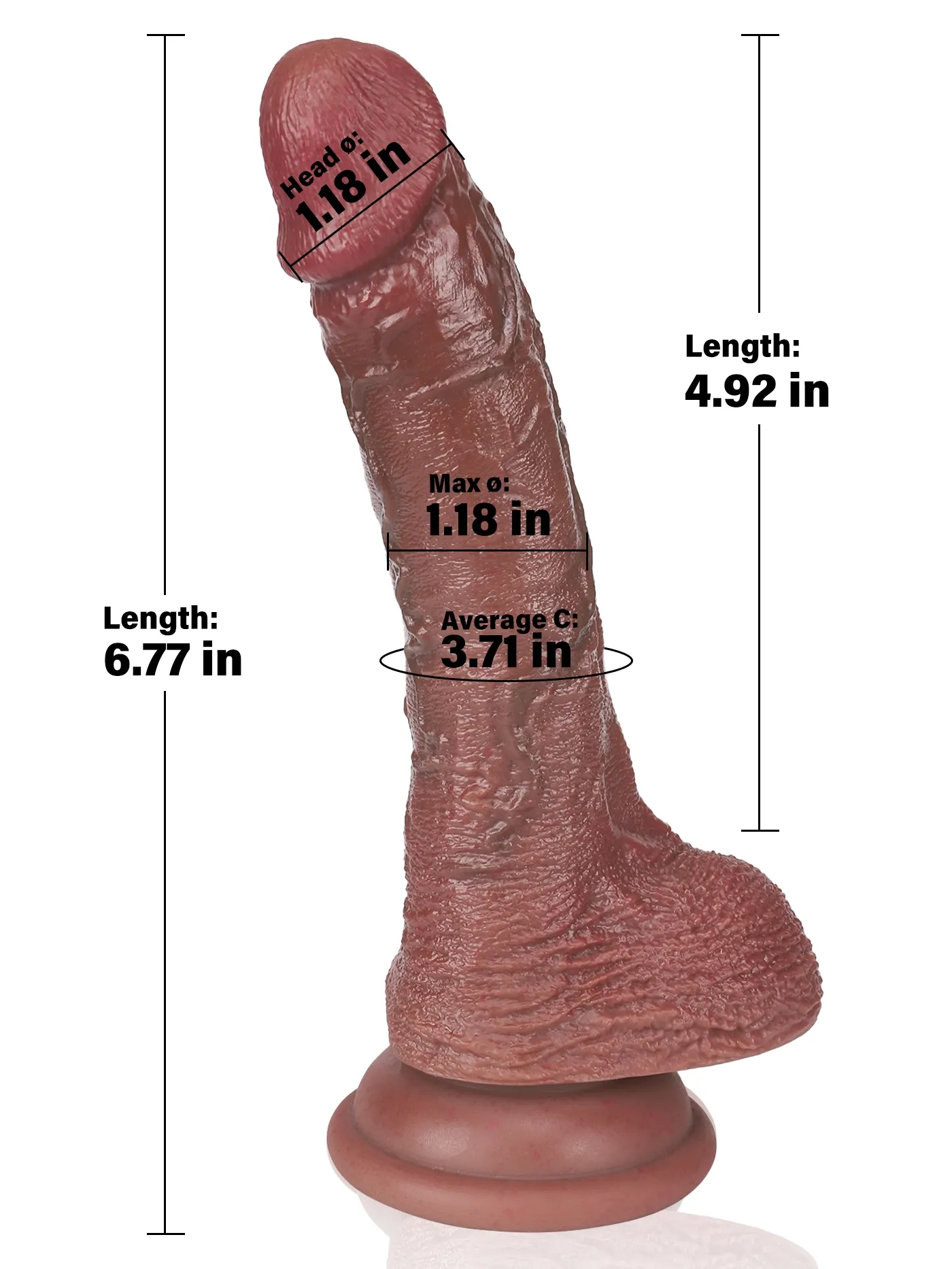 Bronze Pulse 6.77" x 3.7" Vibrating Telescoping Realistic Dildo