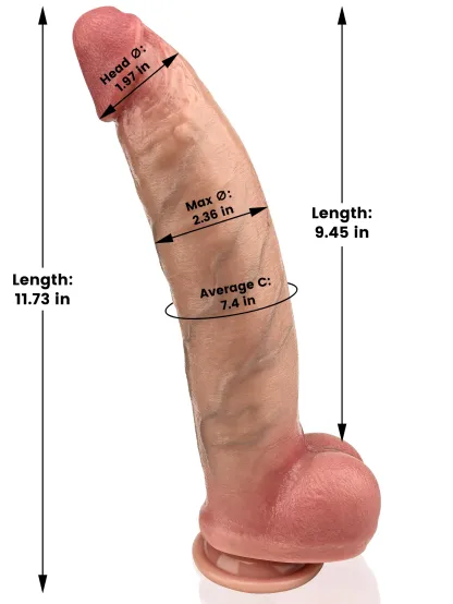 Zein 11.73" * 2.36" Real Skin Soft Flesh Huge Thick Dildo Best For Aanl Sex