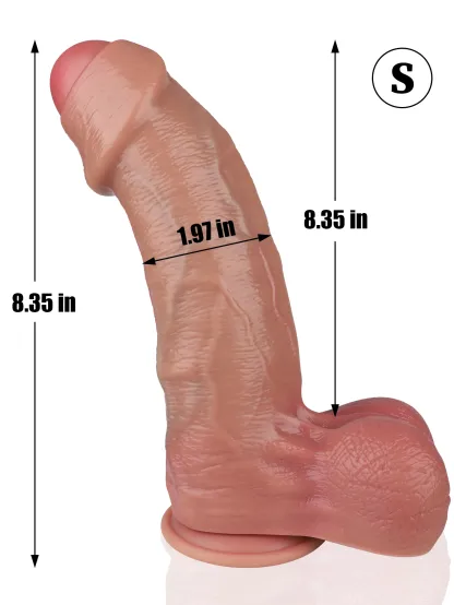 Mason 11.34" x 2.83" Real Lifelike Foreskin Huge Thick Dildo