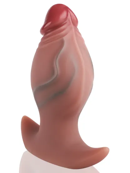 7.09" x 9.63" Anatomical Dildo with Butt Plug Base